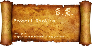 Brösztl Rozália névjegykártya